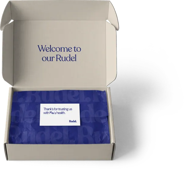 The Rudel test kit box, opened